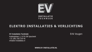 EV Installatie Techniek ELEKTRO INSTALLATIES & VERLICHTING Erik Veugen